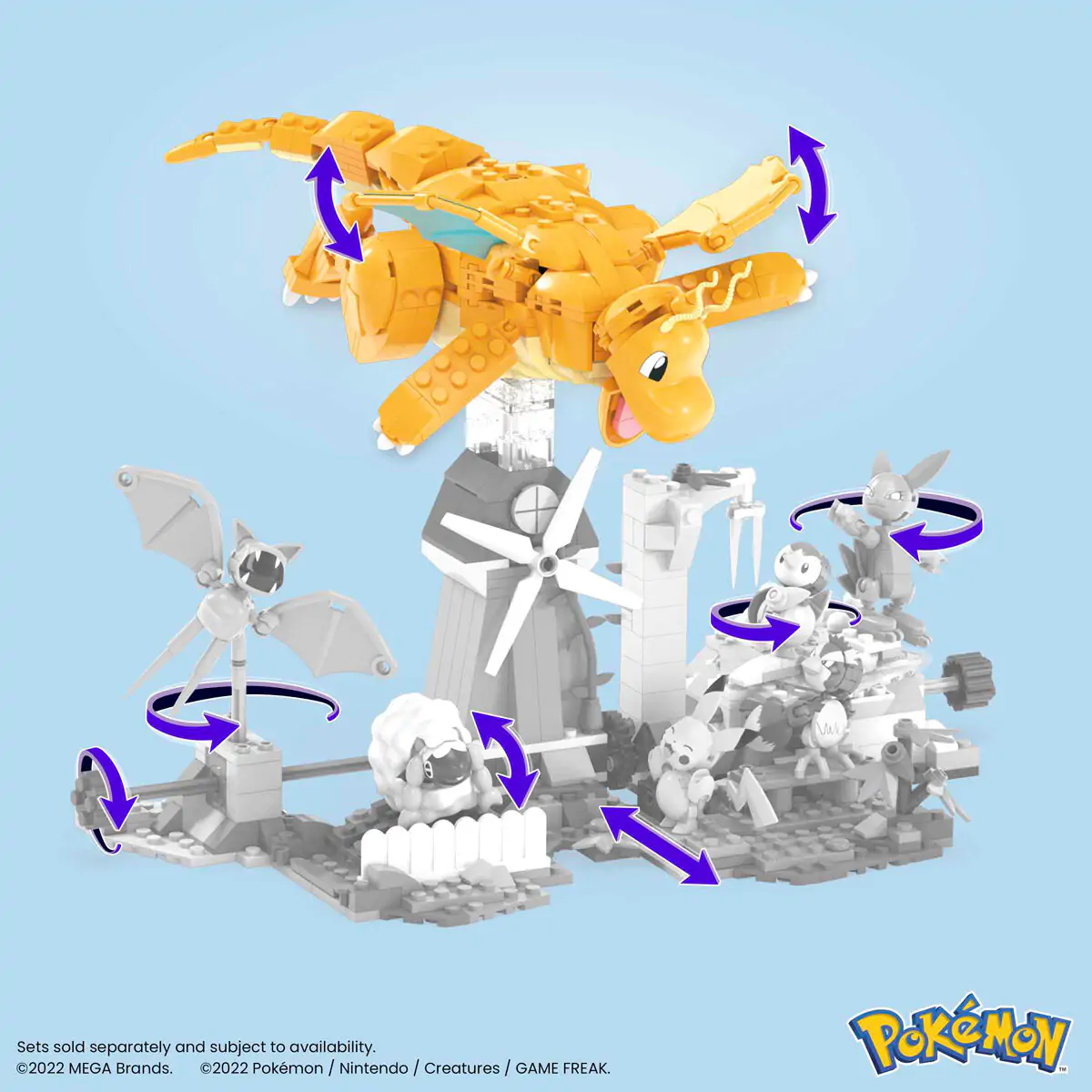 Pokémon Mega Construx stavebnice Dragonite 19 cm fotografii produktu