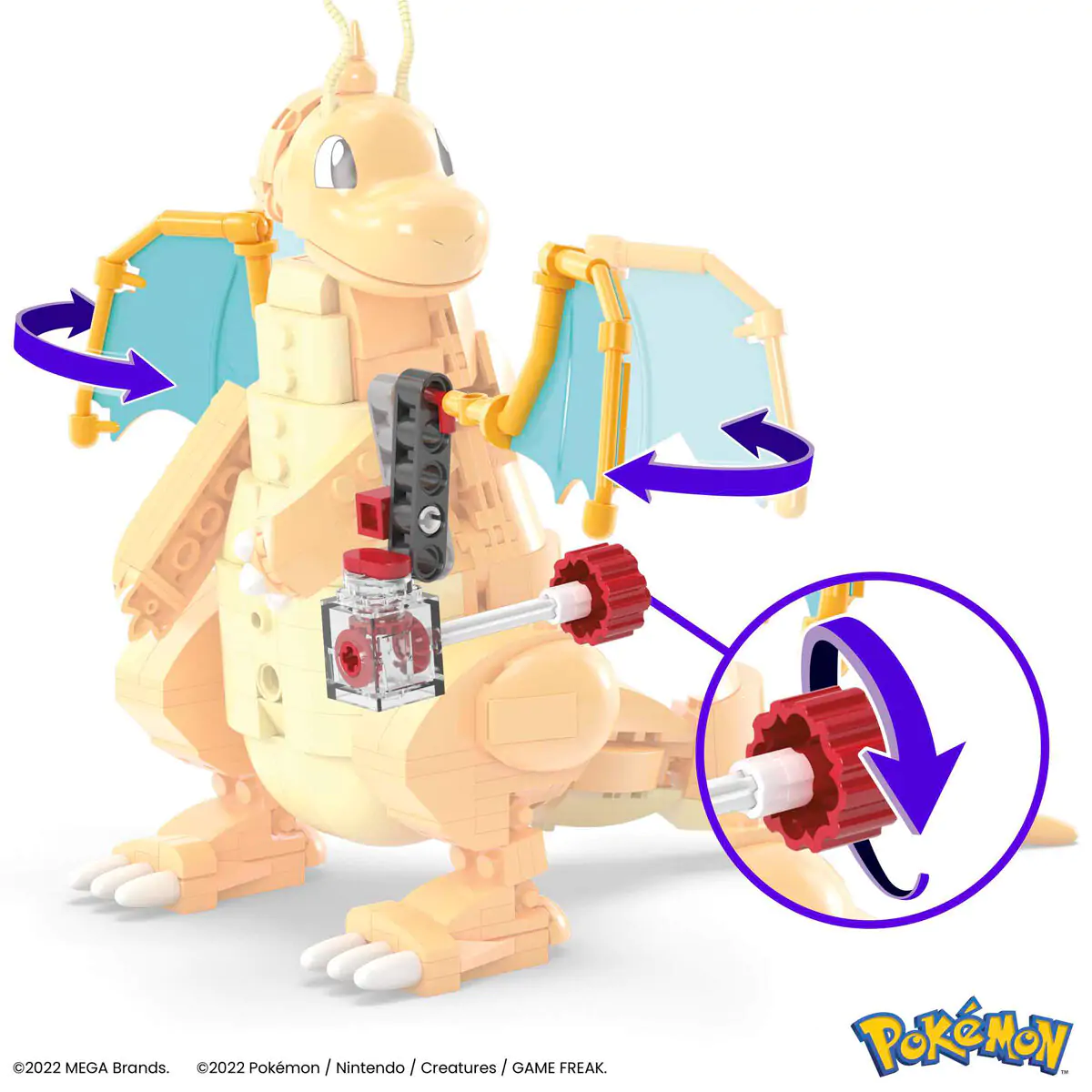 Pokémon Mega Construx stavebnice Dragonite 19 cm fotografii produktu
