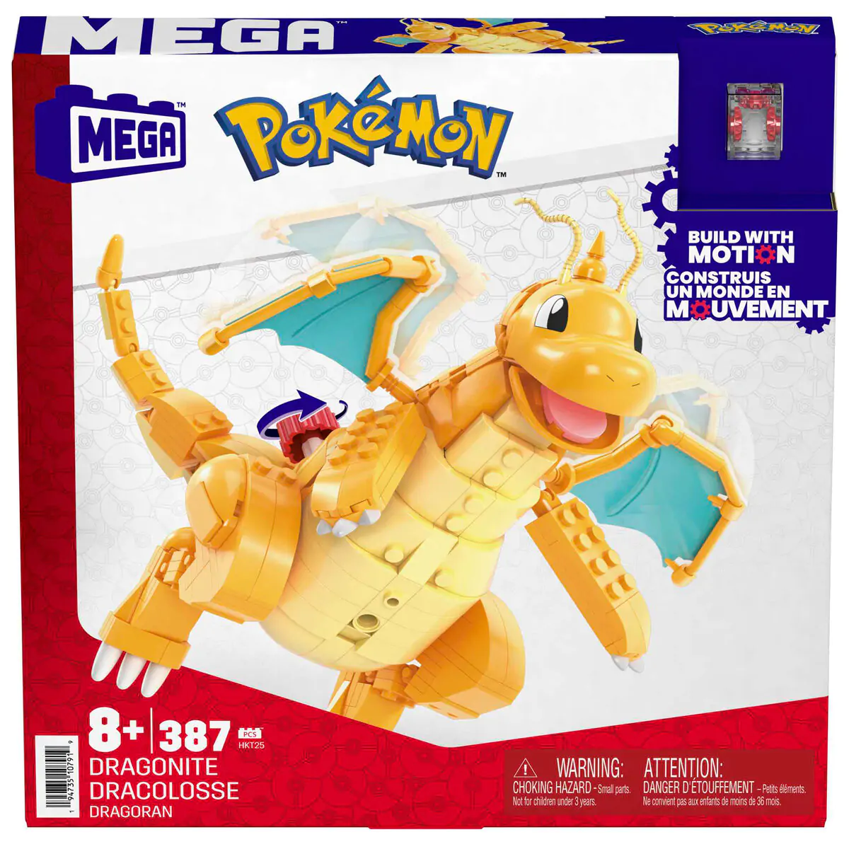 Pokémon Mega Construx stavebnice Dragonite 19 cm fotografii produktu