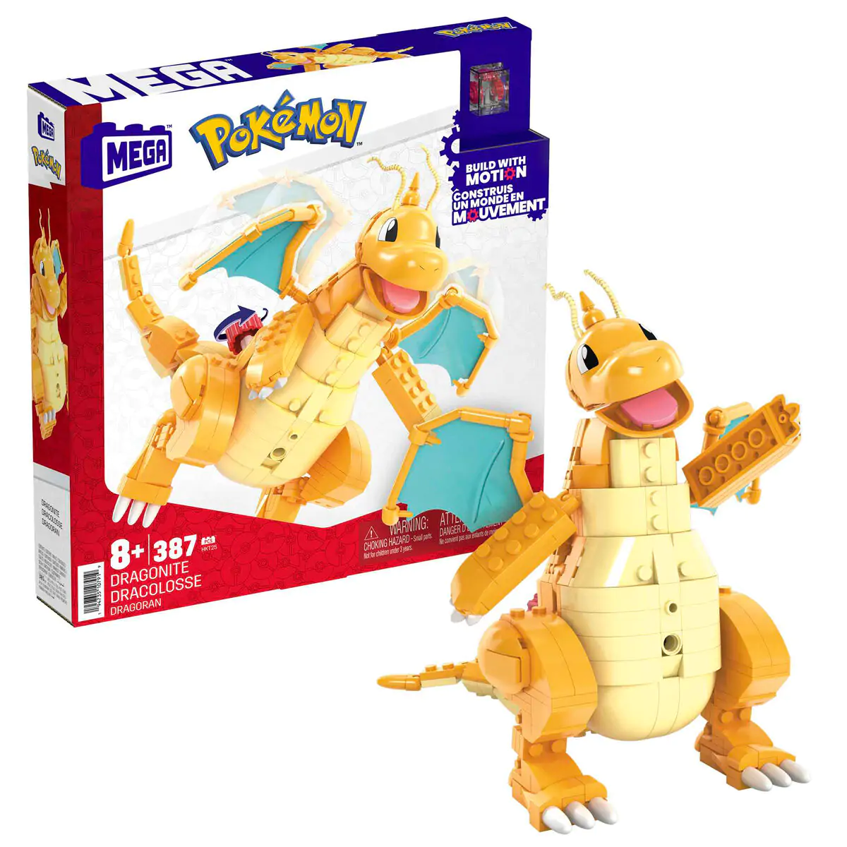 Pokémon Mega Construx stavebnice Dragonite 19 cm fotografii produktu