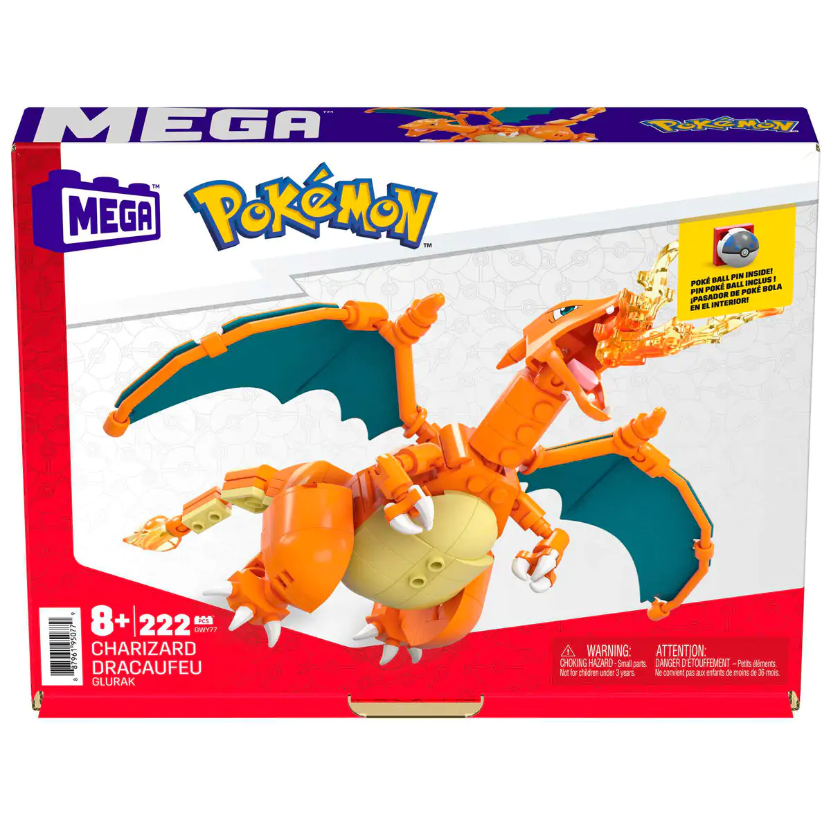 Pokémon Mega Construx Wonder Builders stavebnice Charizard 10 cm fotografii produktu