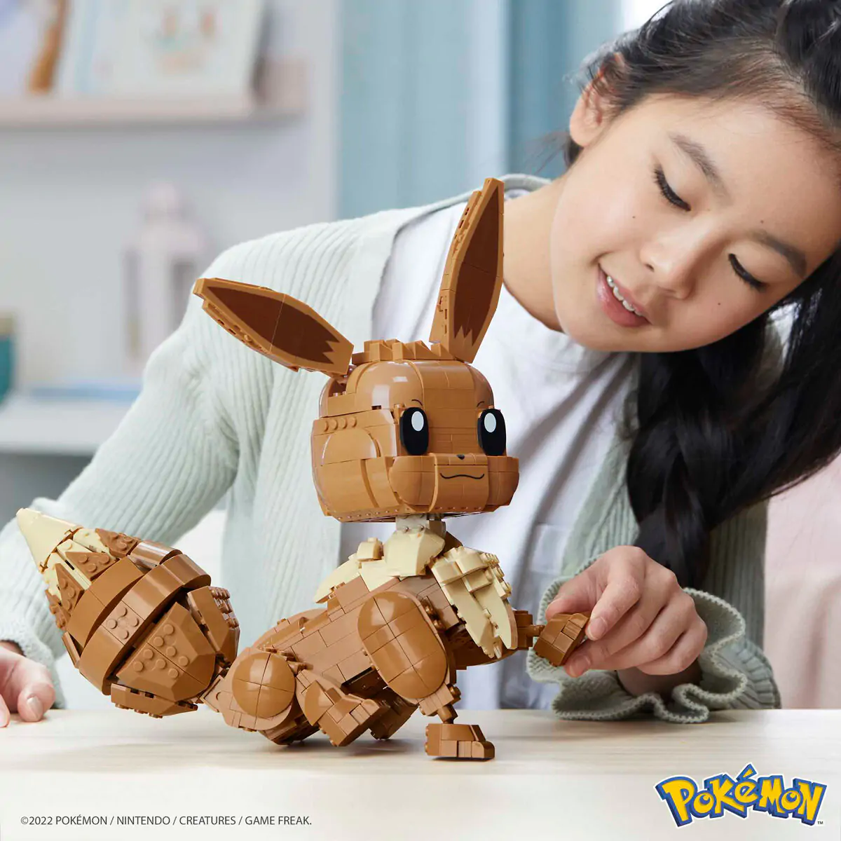 Pokémon Mega Construx Wonder Builders stavebnice Jumbo Eevee 29 cm fotografii produktu