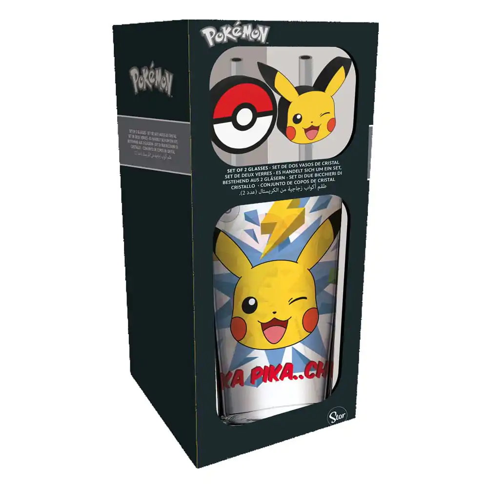 Pokémon skleněný pohár se slámkami Pikachu 485 ml fotografii produktu