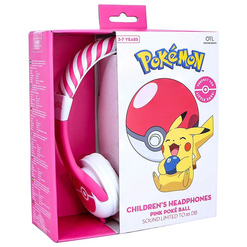 Pokemon růžová Pokeball dětská sluchátka fotografii produktu