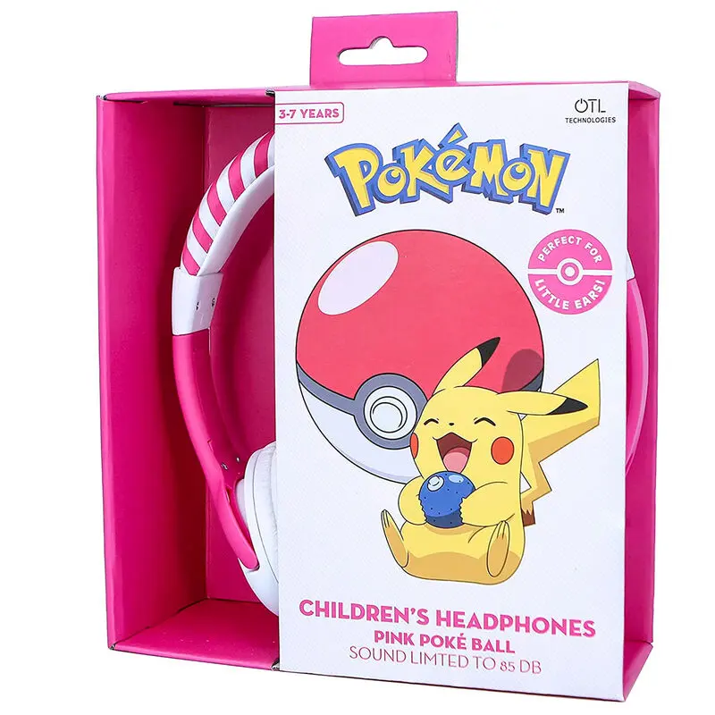 Pokemon růžová Pokeball dětská sluchátka fotografii produktu