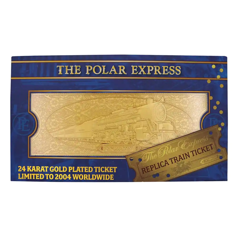 Replika jízdenky na vlak Polar Express, pozlacená 24k zlatem, limitovaná edice fotografii produktu