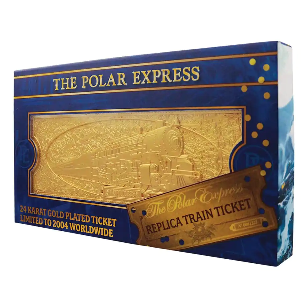 Replika jízdenky na vlak Polar Express, pozlacená 24k zlatem, limitovaná edice fotografii produktu