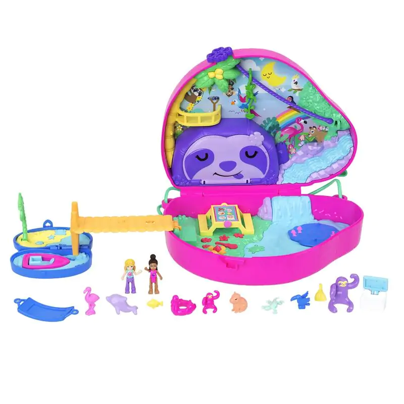 Polly Pocket Rodina lenochodů 2 v 1 truhla s hrací sadou fotografii produktu