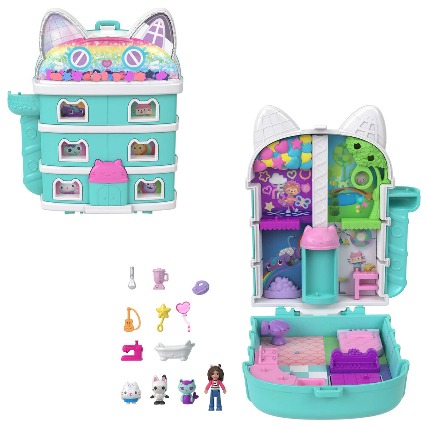 Polly Pocket Gabbys Dollhouse truhla hrací sada fotografii produktu