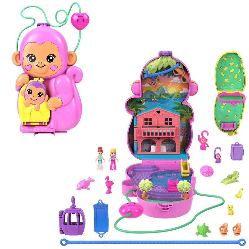 Polly Pocket Mama monkey and baby bag hrací set fotografii produktu