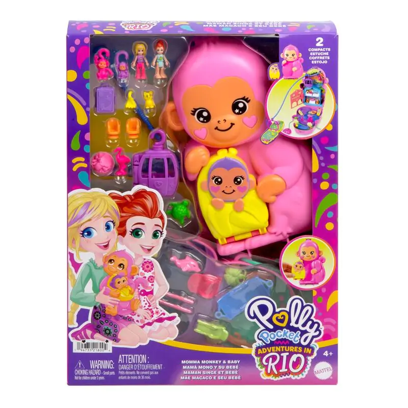 Polly Pocket Mama monkey and baby bag hrací set fotografii produktu