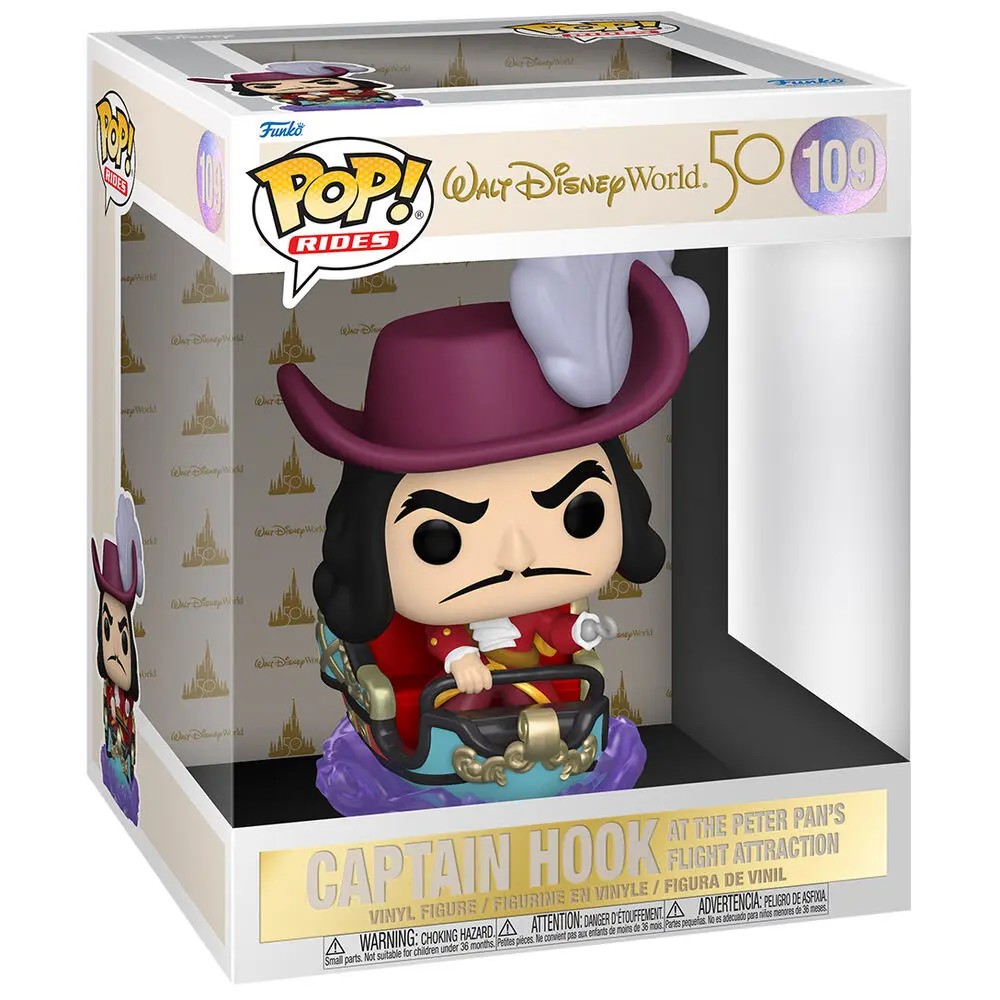 Walt Disney Word 50th Anniversary POP! Rides vinylová figurka Hook na Peter Pan Flight 15 cm fotografii produktu