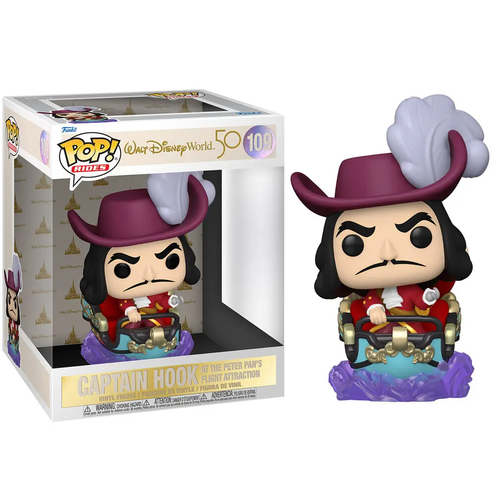 Walt Disney Word 50th Anniversary POP! Rides vinylová figurka Hook na Peter Pan Flight 15 cm fotografii produktu