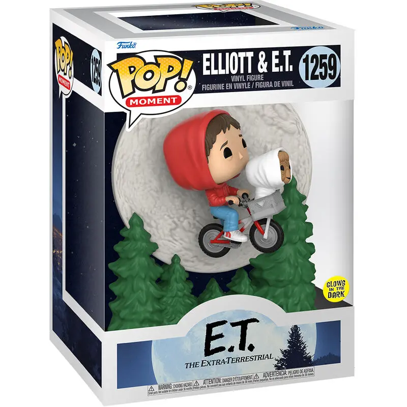 E.T. the Extra-Terrestrial POP! Moment Vinyl Figure Elliot and ET Flying (GITD) 9 cm vinylová figurka fotografii produktu