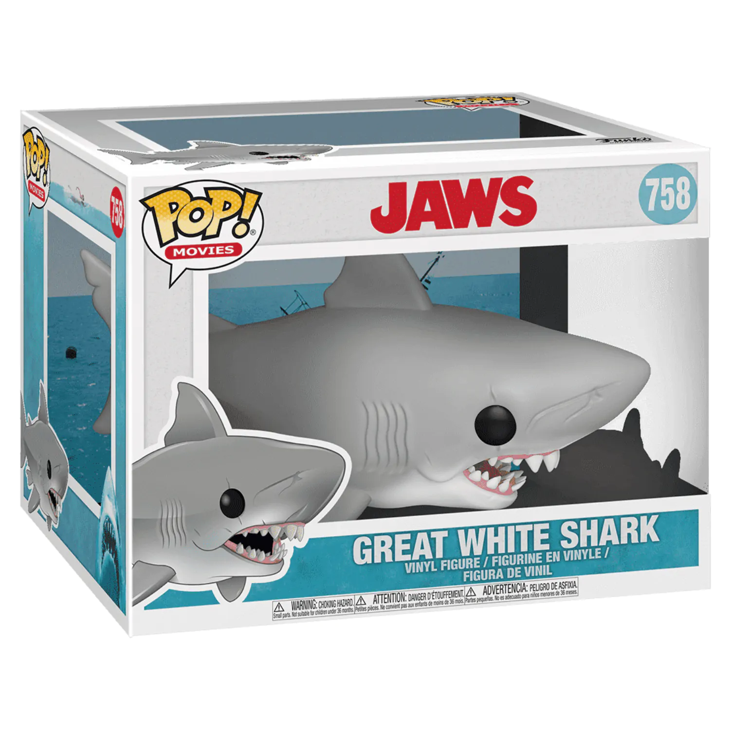 Jaws Oversized POP! Movies Vinylová figurka Jaws 15 cm fotografii produktu