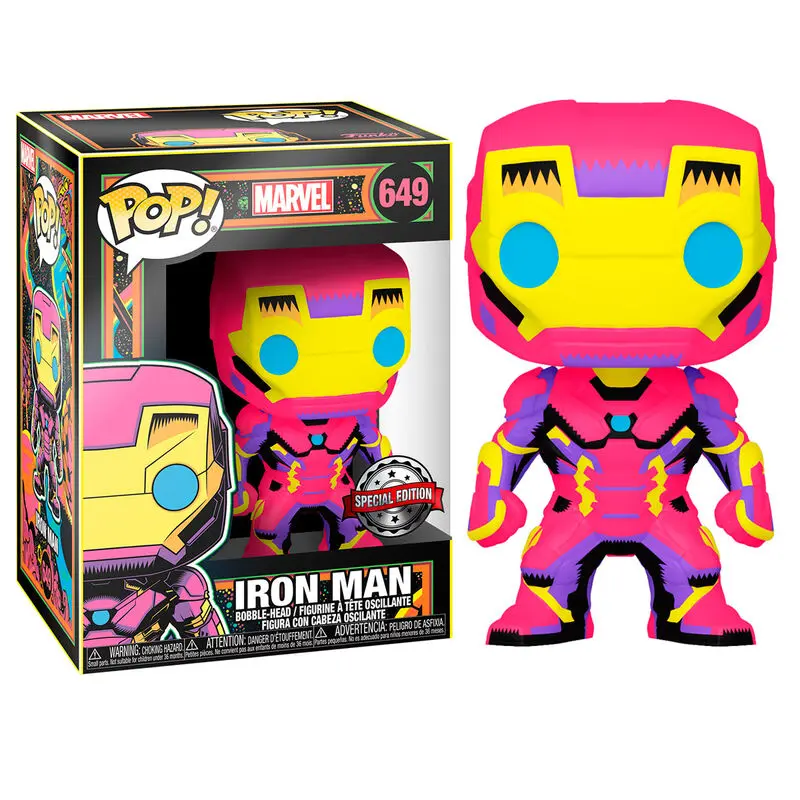 Marvel POP! Marvel Black Light vinylová figurka Iron Man 9 cm [POŠKOZENÝ OBAL] fotografii produktu