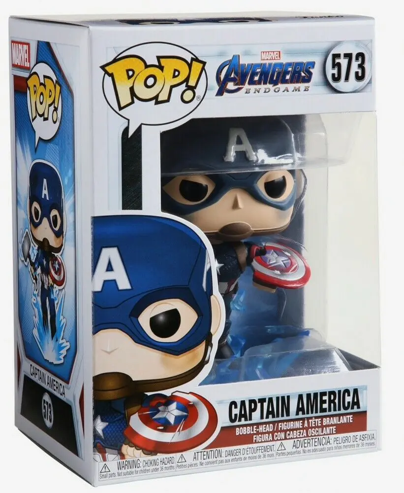 Avengers: Endgame POP! Movies vinylová figurka Kapitán Amerika s rozbitým štítem a Mjölnirem 9 cm fotografii produktu