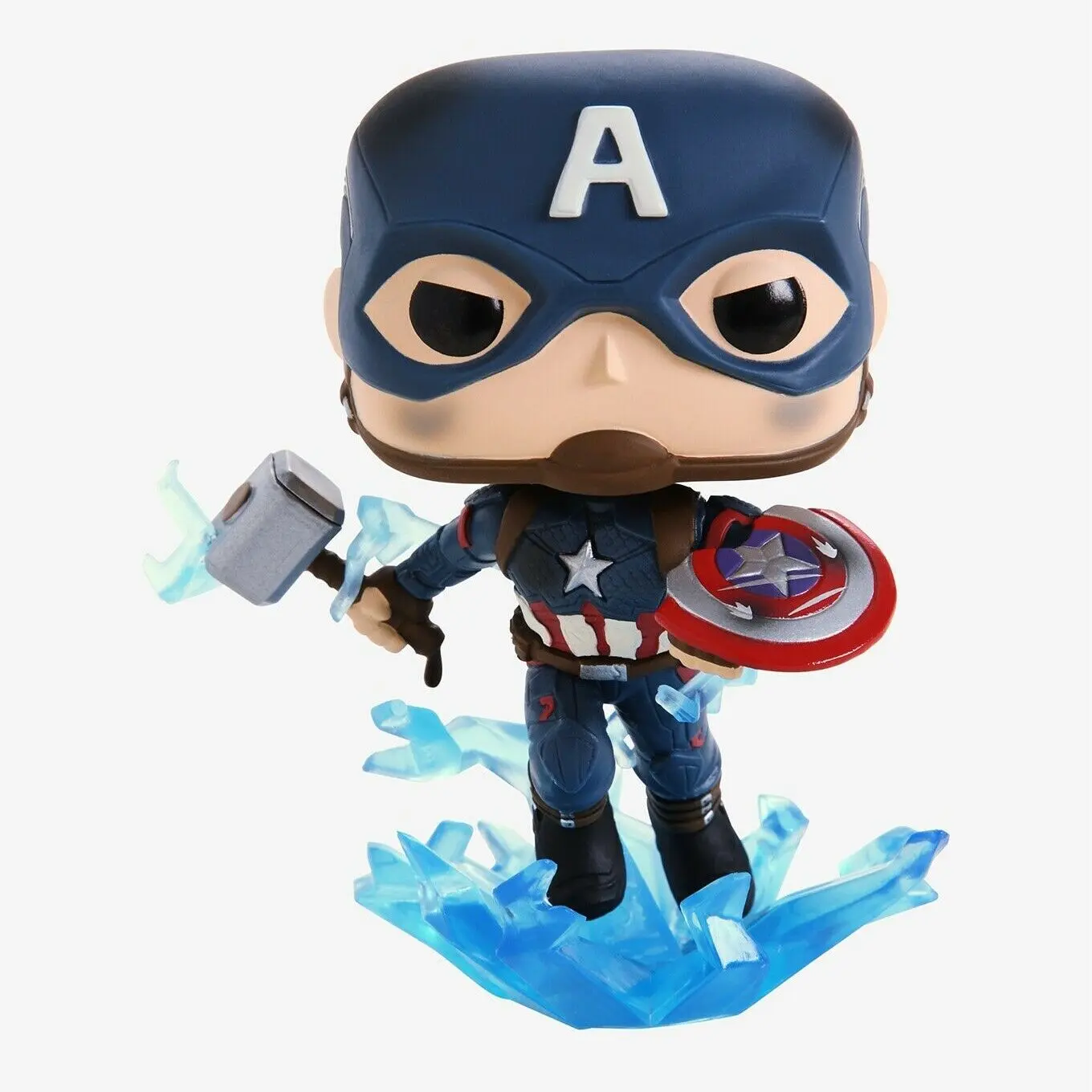 Avengers: Endgame POP! Movies vinylová figurka Kapitán Amerika s rozbitým štítem a Mjölnirem 9 cm fotografii produktu