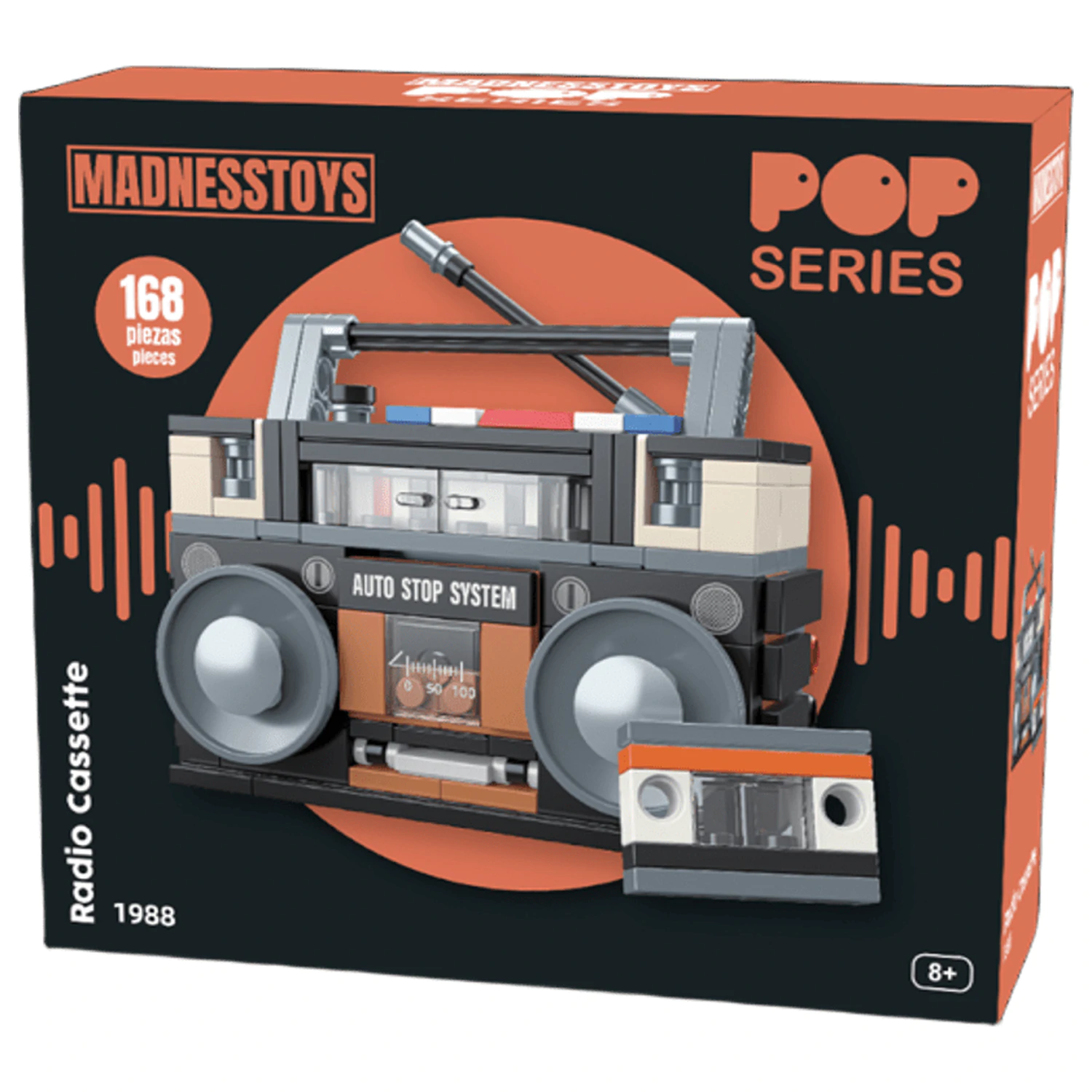 Pop Series Construction Kit 1988 Boombox rádio 168 dílů fotografii produktu