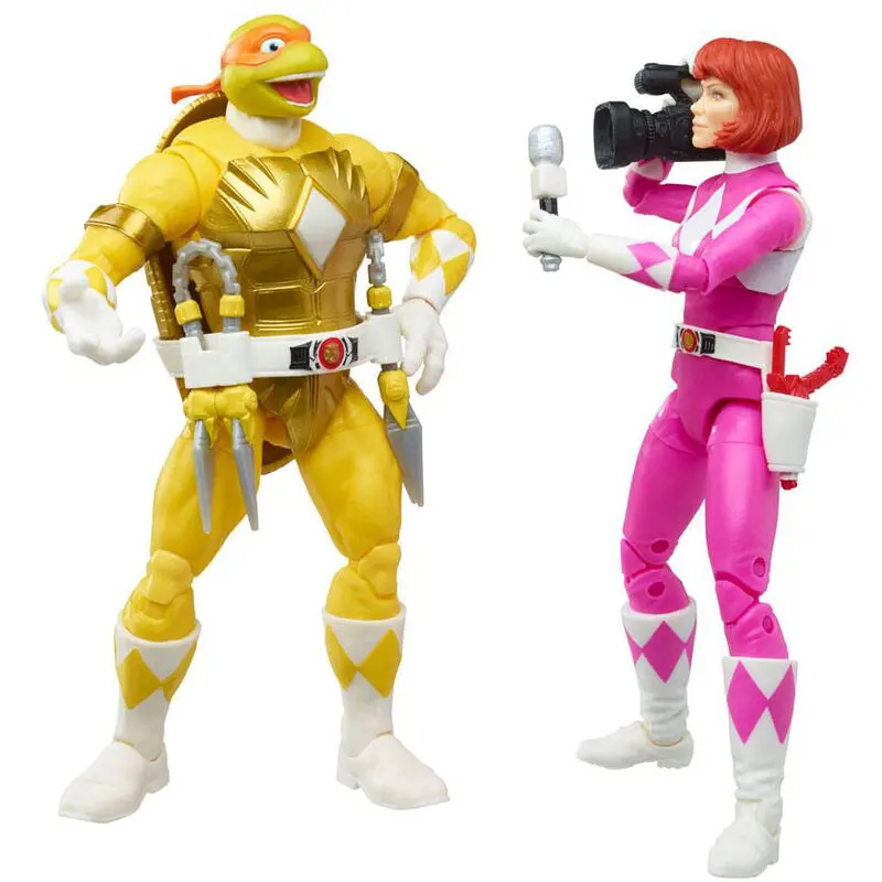Power Rangers x TMNT Lightning Collection akční figurky 2022 Morphed April O'Neil a Michelangelo fotografii produktu