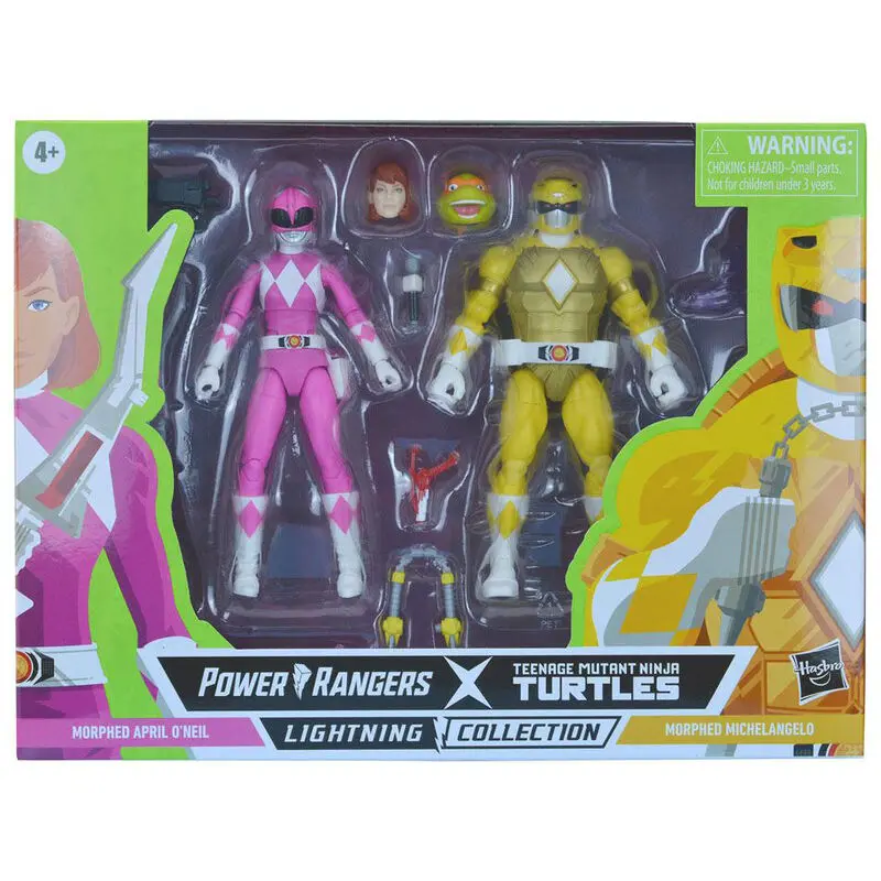 Power Rangers x TMNT Lightning Collection akční figurky 2022 Morphed April O'Neil a Michelangelo fotografii produktu