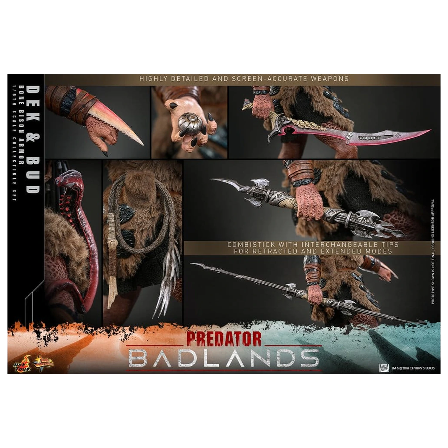 Predator: Badlands Movie Masterpiece akční figurky 2-Pack 1/6 Dek (Bone Bison Armor) a Bud 31 cm fotografii produktu