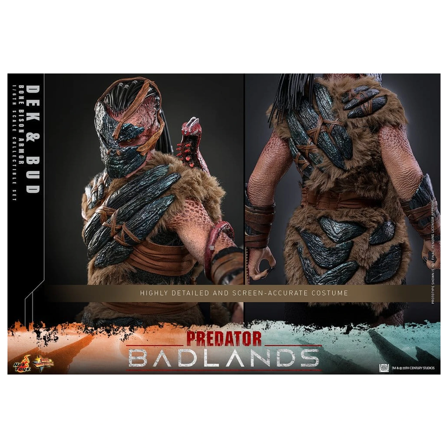 Predator: Badlands Movie Masterpiece akční figurky 2-Pack 1/6 Dek (Bone Bison Armor) a Bud 31 cm fotografii produktu