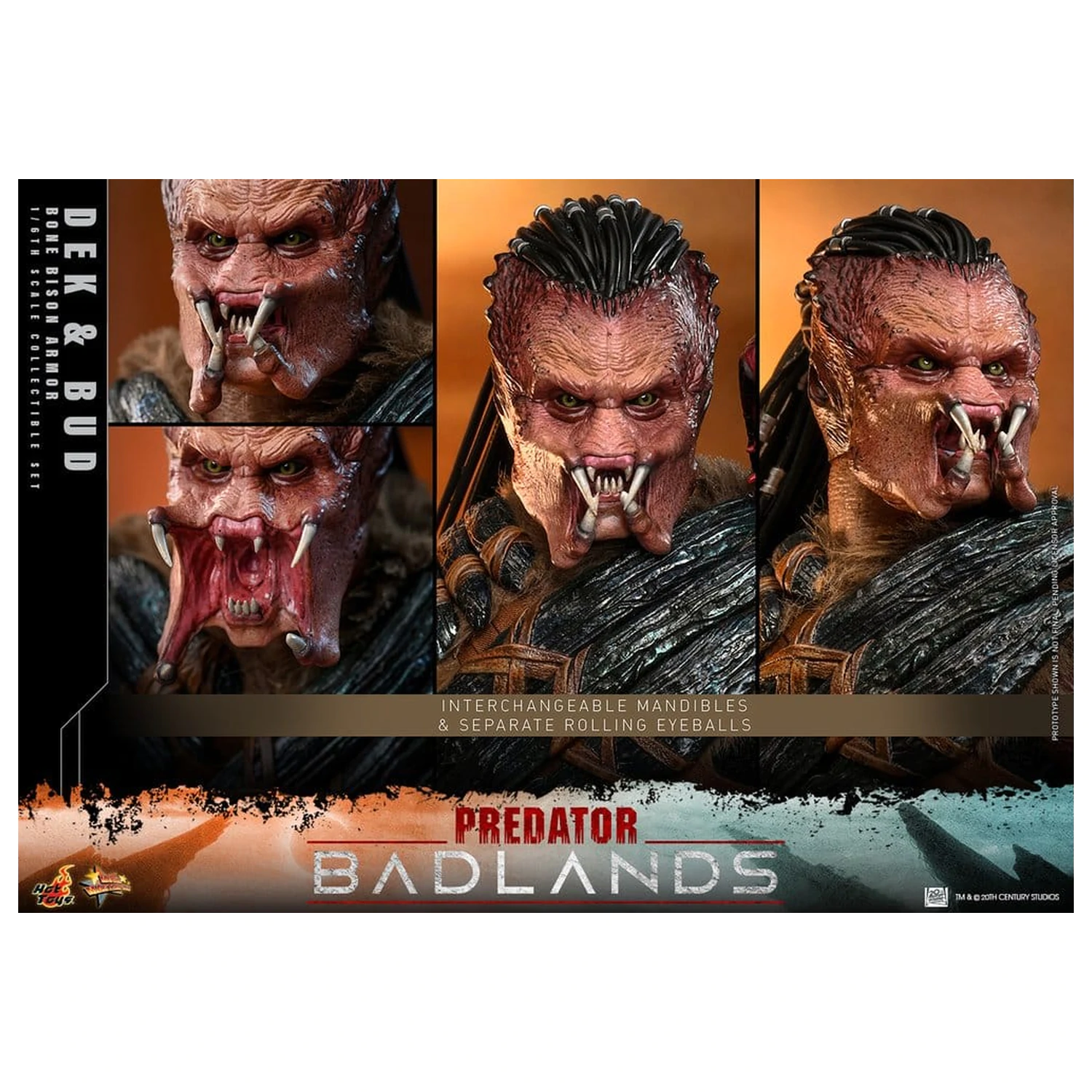 Predator: Badlands Movie Masterpiece akční figurky 2-Pack 1/6 Dek (Bone Bison Armor) a Bud 31 cm fotografii produktu