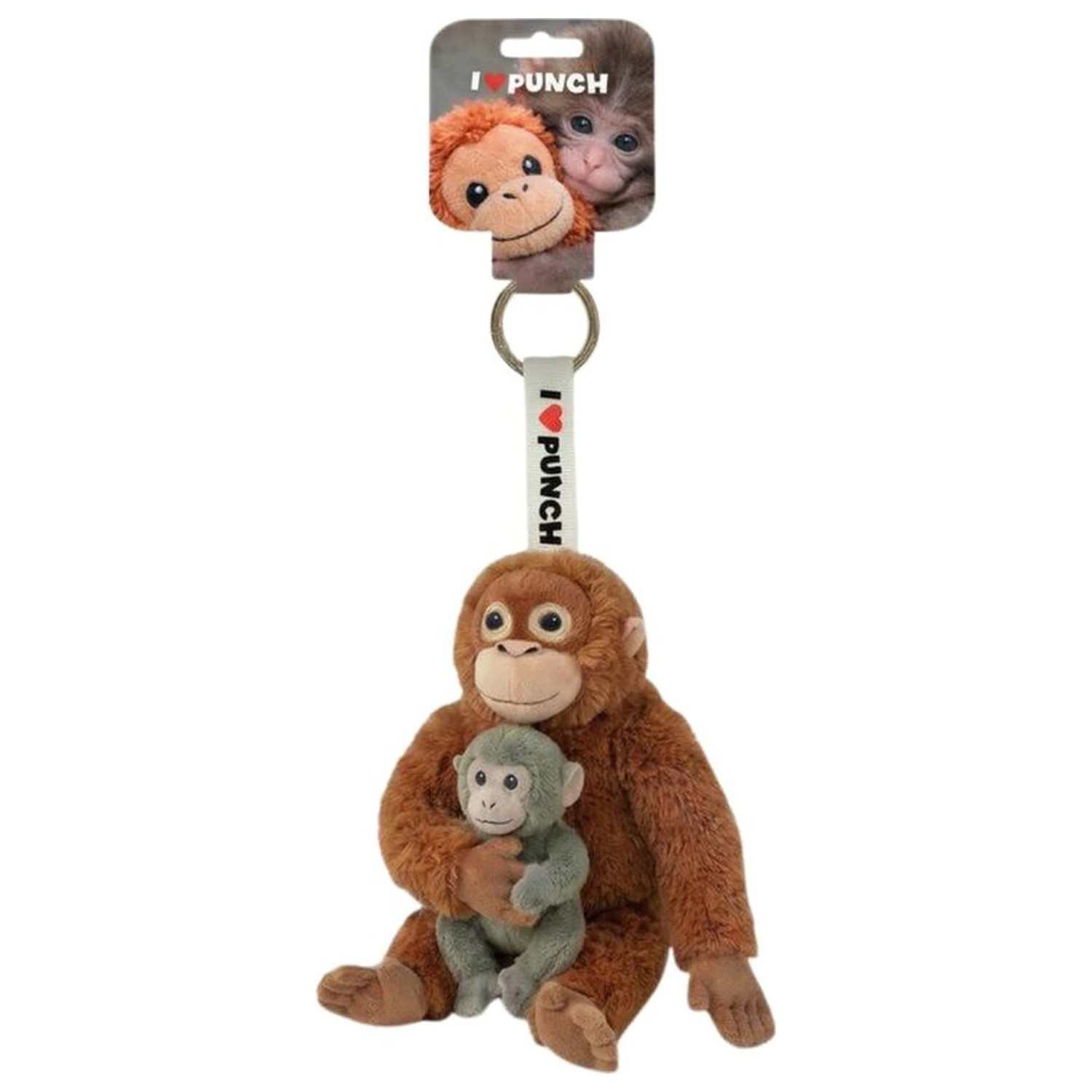 Punch monkey plyšová klíčenka 15cm fotografii produktu