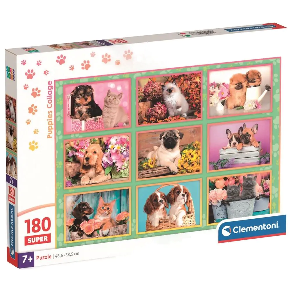 Koláž štěňat super puzzle 180 dílků fotografii produktu