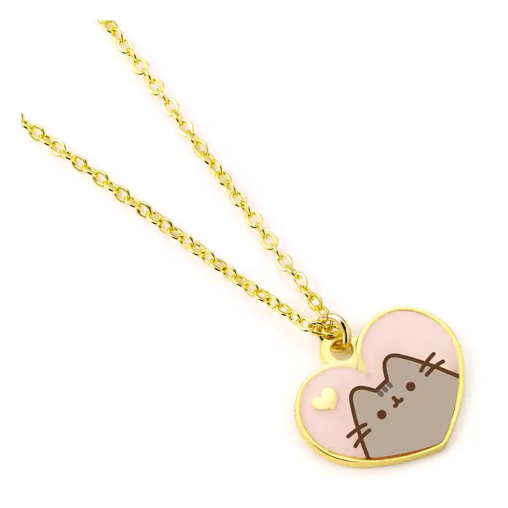 Pusheen Přívěsek a Náhrdelník Růžové a Zlaté Srdce fotografii produktu