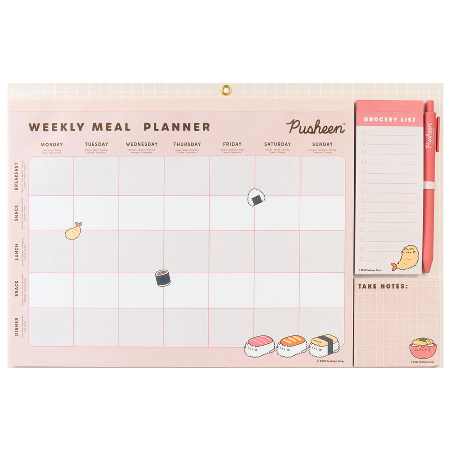 Pusheen Sushi Roll magnetický plánovač jídel fotografii produktu