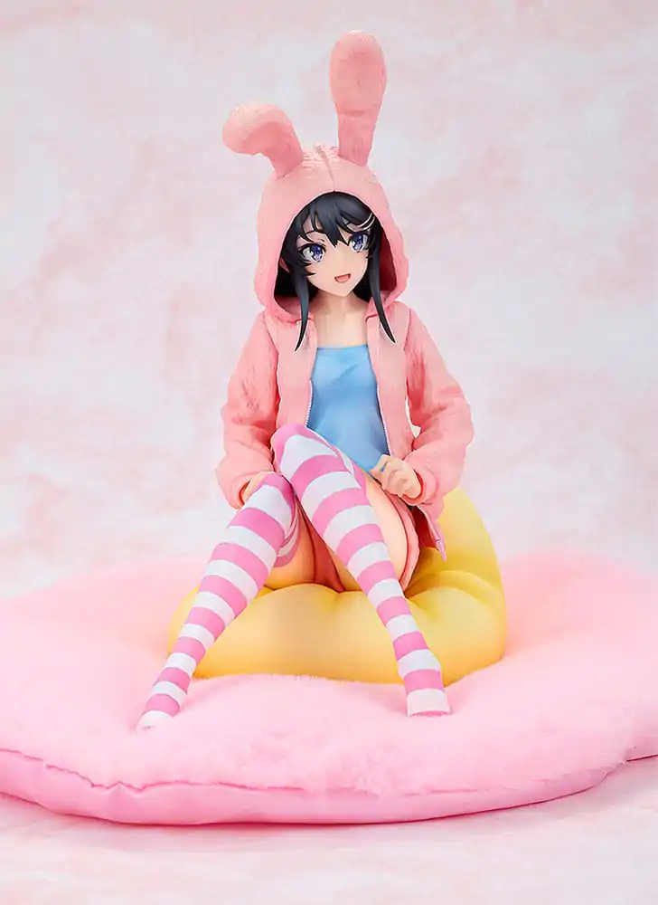 Rascal Does Not Dream of a Knapsack Kid PVC Socha 1/7 Mai Sakurajima Hoodie Look Rabbit Ears Verze 18 cm fotografii produktu