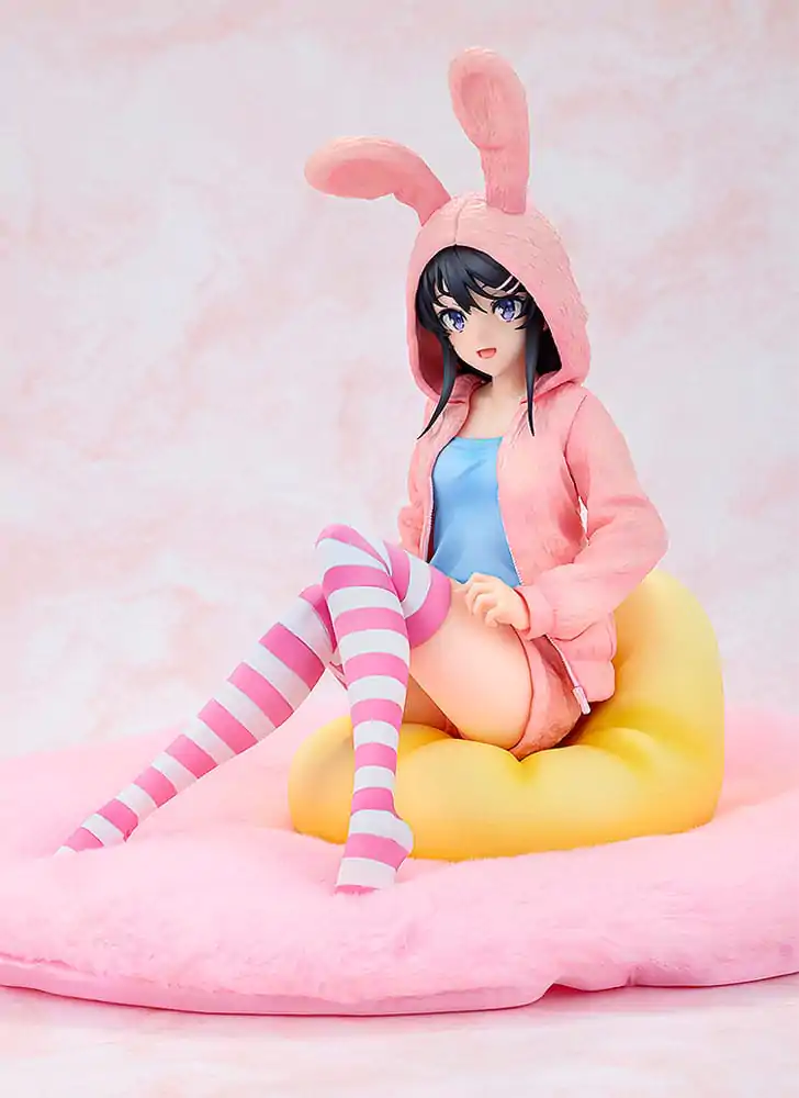 Rascal Does Not Dream of a Knapsack Kid PVC Socha 1/7 Mai Sakurajima Hoodie Look Rabbit Ears Verze 18 cm fotografii produktu