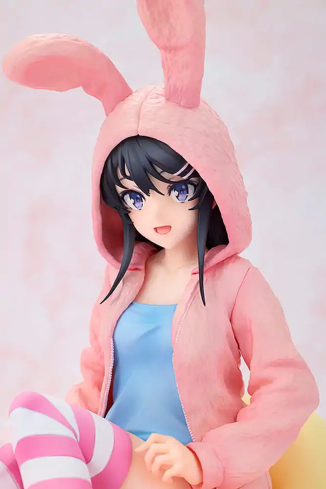 Rascal Does Not Dream of a Knapsack Kid PVC Socha 1/7 Mai Sakurajima Hoodie Look Rabbit Ears Verze 18 cm fotografii produktu