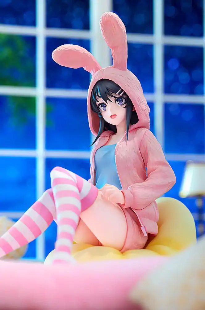 Rascal Does Not Dream of a Knapsack Kid PVC Socha 1/7 Mai Sakurajima Hoodie Look Rabbit Ears Verze 18 cm fotografii produktu