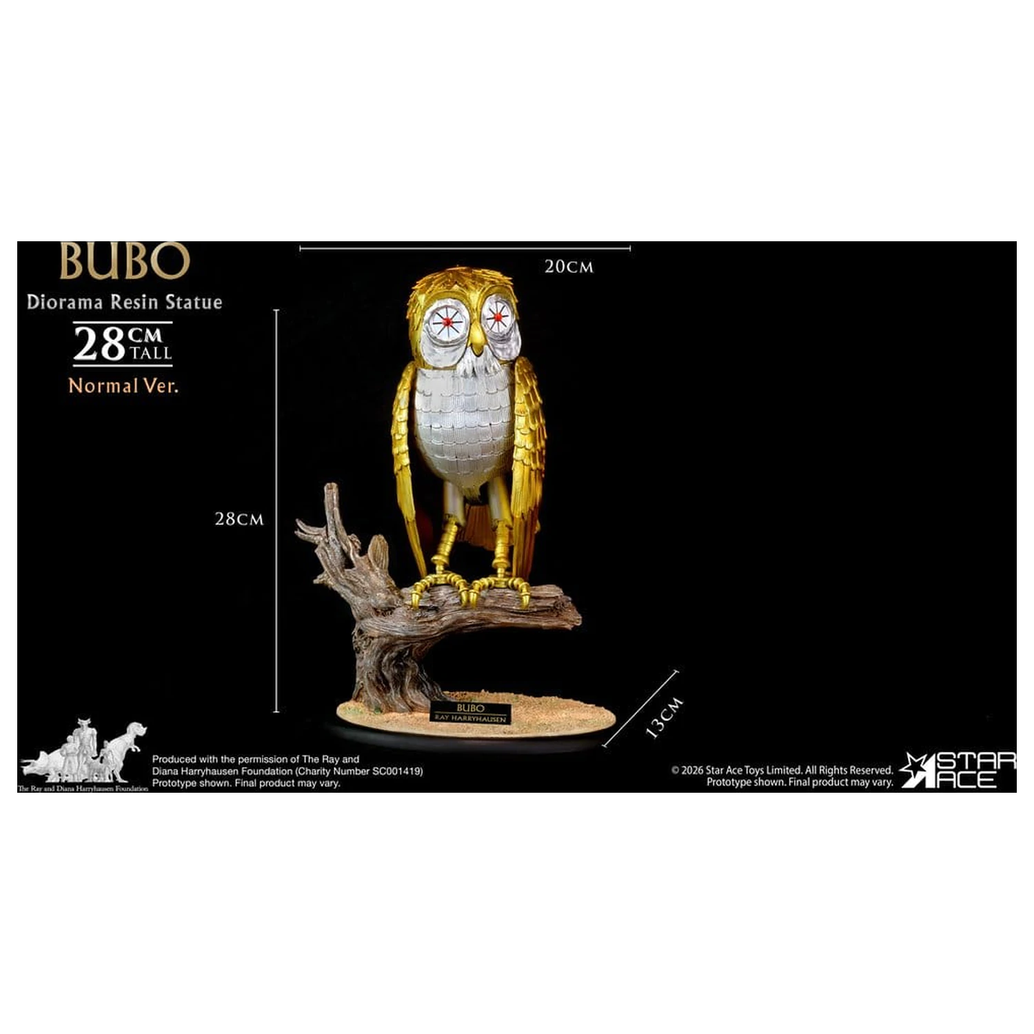 Ray Harryhausens Diorama pryskyřicová socha Bubo Normal Ver. 28 cm fotografii produktu