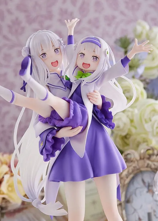 Re:Zero Starting Life in Another World PVC socha 1/7 Emilia & Childhood Emilia 24 cm fotografii produktu