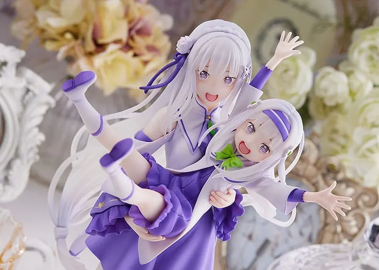 Re:Zero Starting Life in Another World PVC socha 1/7 Emilia & Childhood Emilia 24 cm fotografii produktu