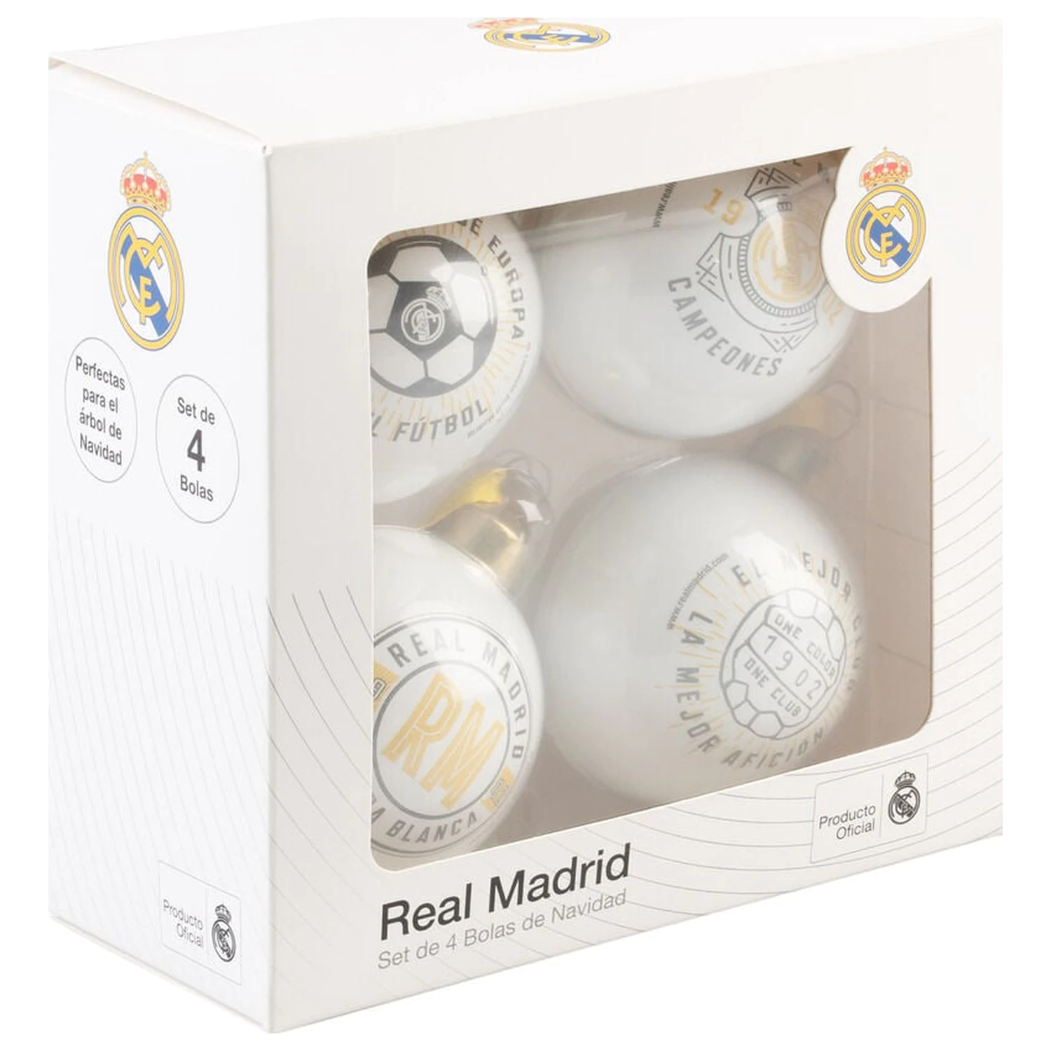 Real Madrid sada 4 vánočních ozdob fotografii produktu
