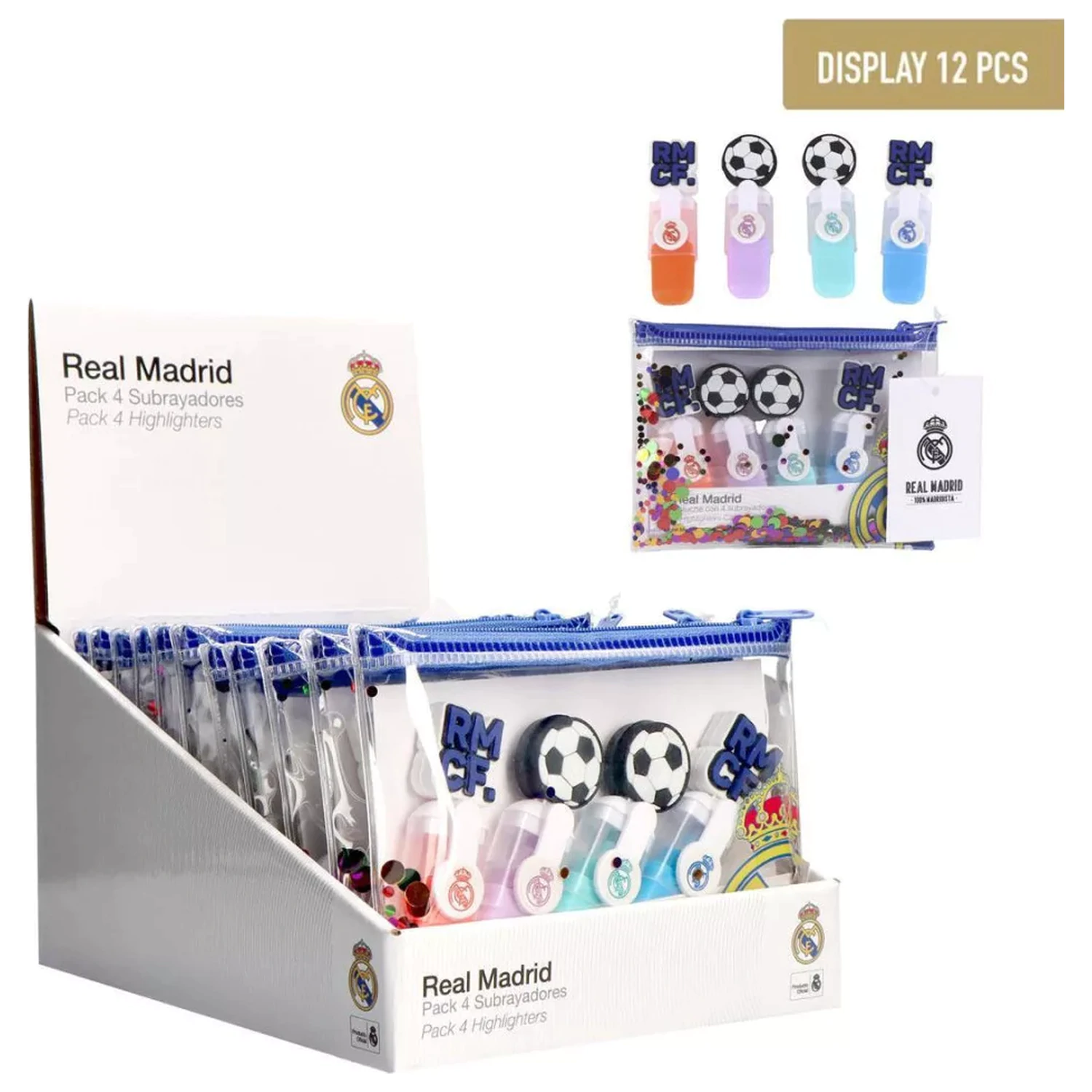 Real Madrid Ball Mini Sada zvýrazňovačů, 4 kusy fotografii produktu
