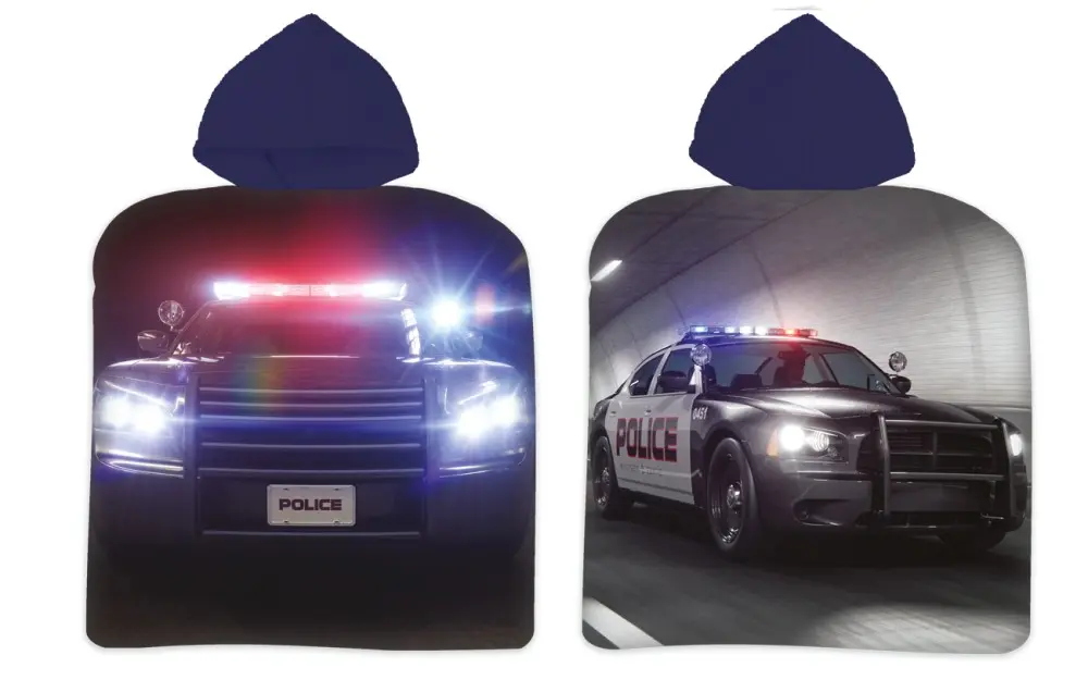 Osuška poncho Policejní auto 50*100 cm fotografii produktu