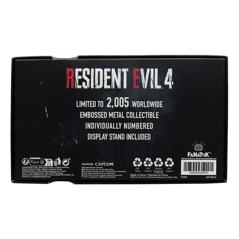 Resident Evil 4 Replica 1/1 Metal Exclusive Upgrade Ticket – replika fotografii produktu