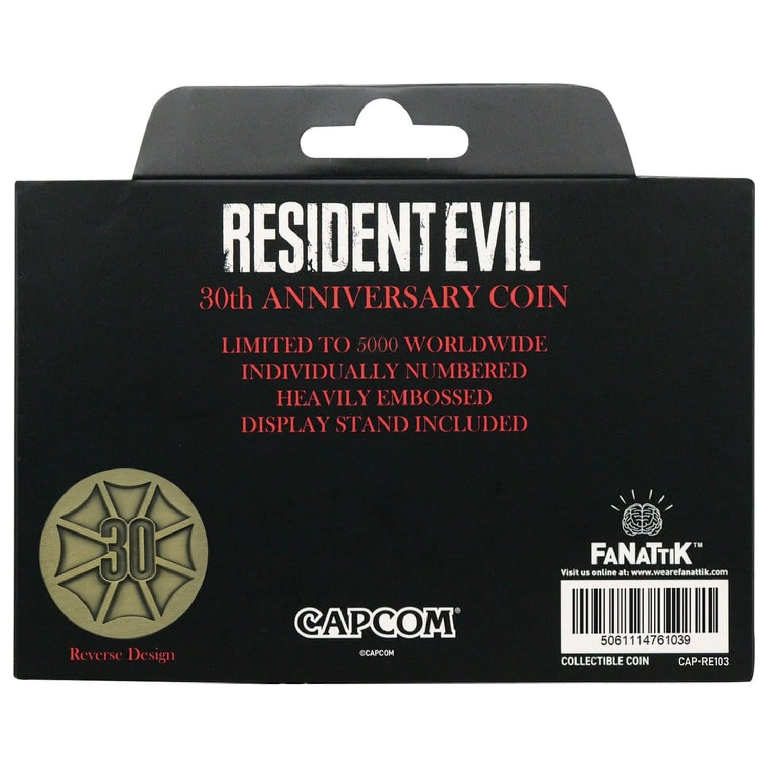 Resident Evil Sběratelská mince k 30. výročí Starožitná mosaz fotografii produktu