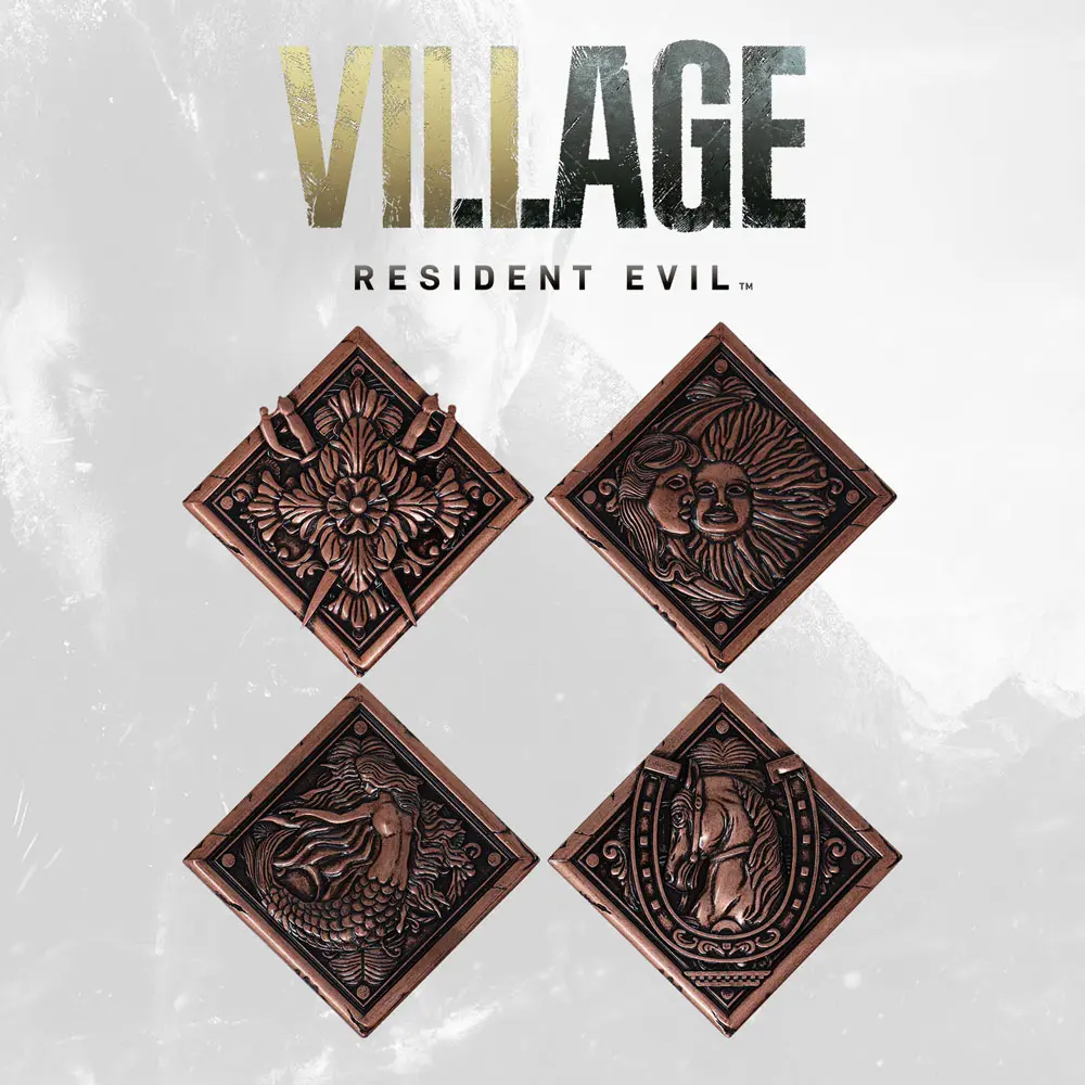 Resident Evil VIII Medallion Set House Crest Limitovaná edice - Sada medailonů Erb rodu fotografii produktu