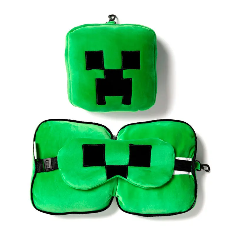 Relaxeazzz Minecraft Creeper cestovní polštář a maska na oči fotografii produktu