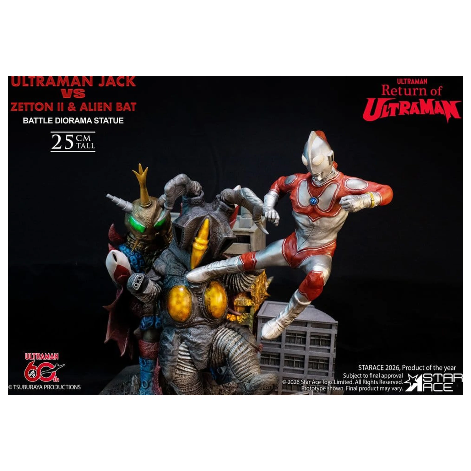 Return of Ultraman Diorama Socha 1/8 Ultraman Jack vs Zetton II & Alien Bat bojová scéna 25 cm fotografii produktu