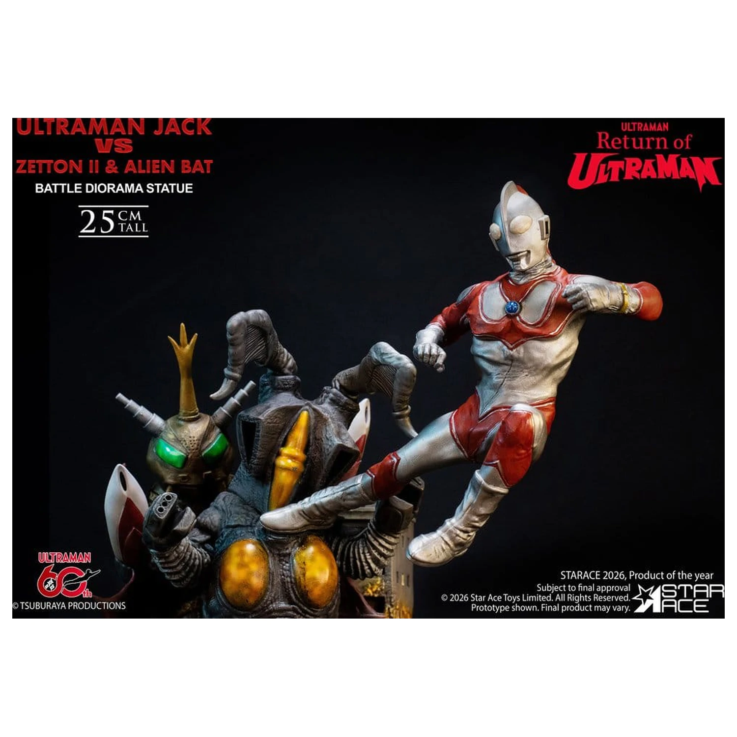 Return of Ultraman Diorama Socha 1/8 Ultraman Jack vs Zetton II & Alien Bat bojová scéna 25 cm fotografii produktu