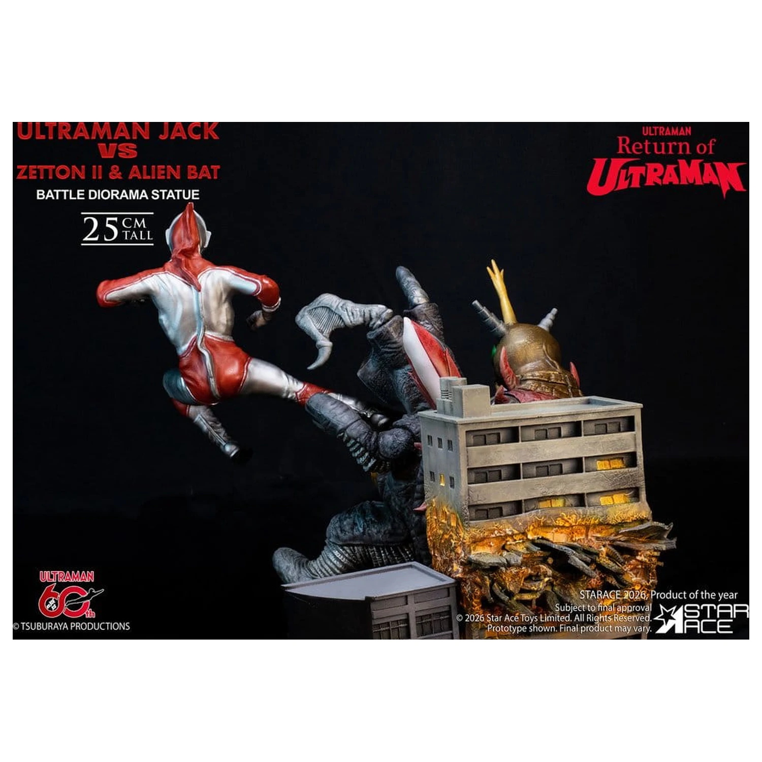 Return of Ultraman Diorama Socha 1/8 Ultraman Jack vs Zetton II & Alien Bat bojová scéna 25 cm fotografii produktu