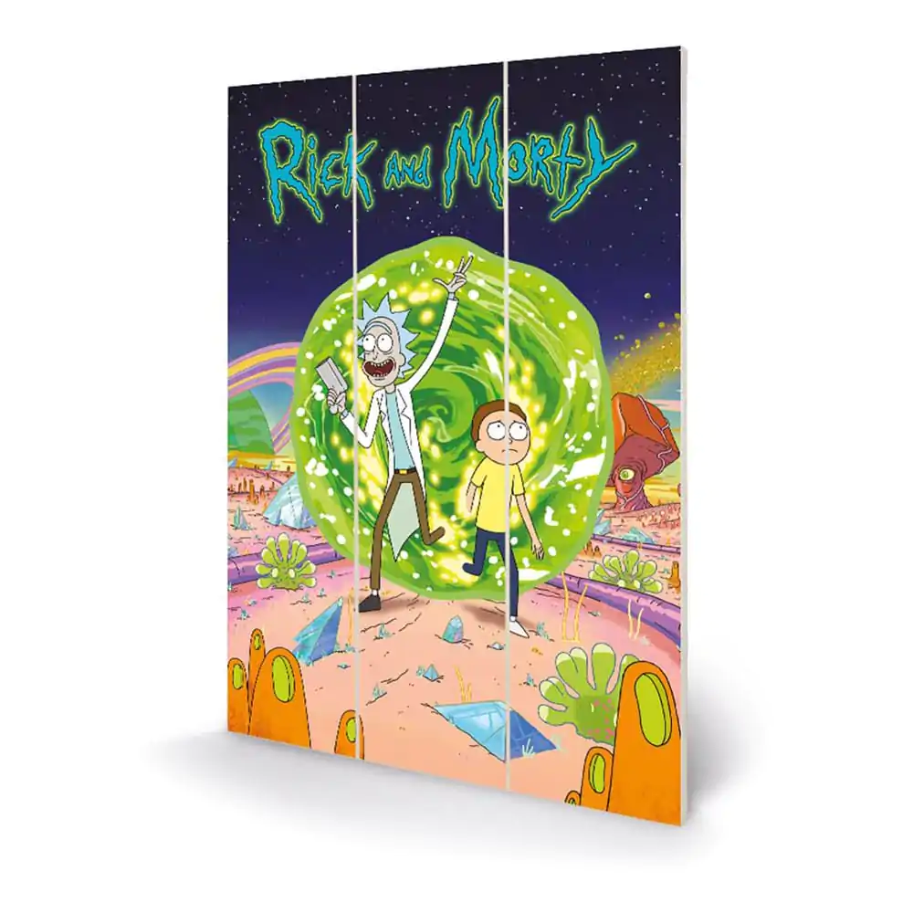 Dřevěný obraz na zeď Rick and Morty Portal 20 x 30 cm fotografii produktu